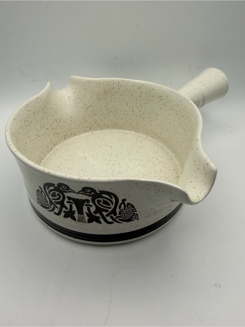 Vintage Brendan Erin stone “ Celtic bird” sauce pan